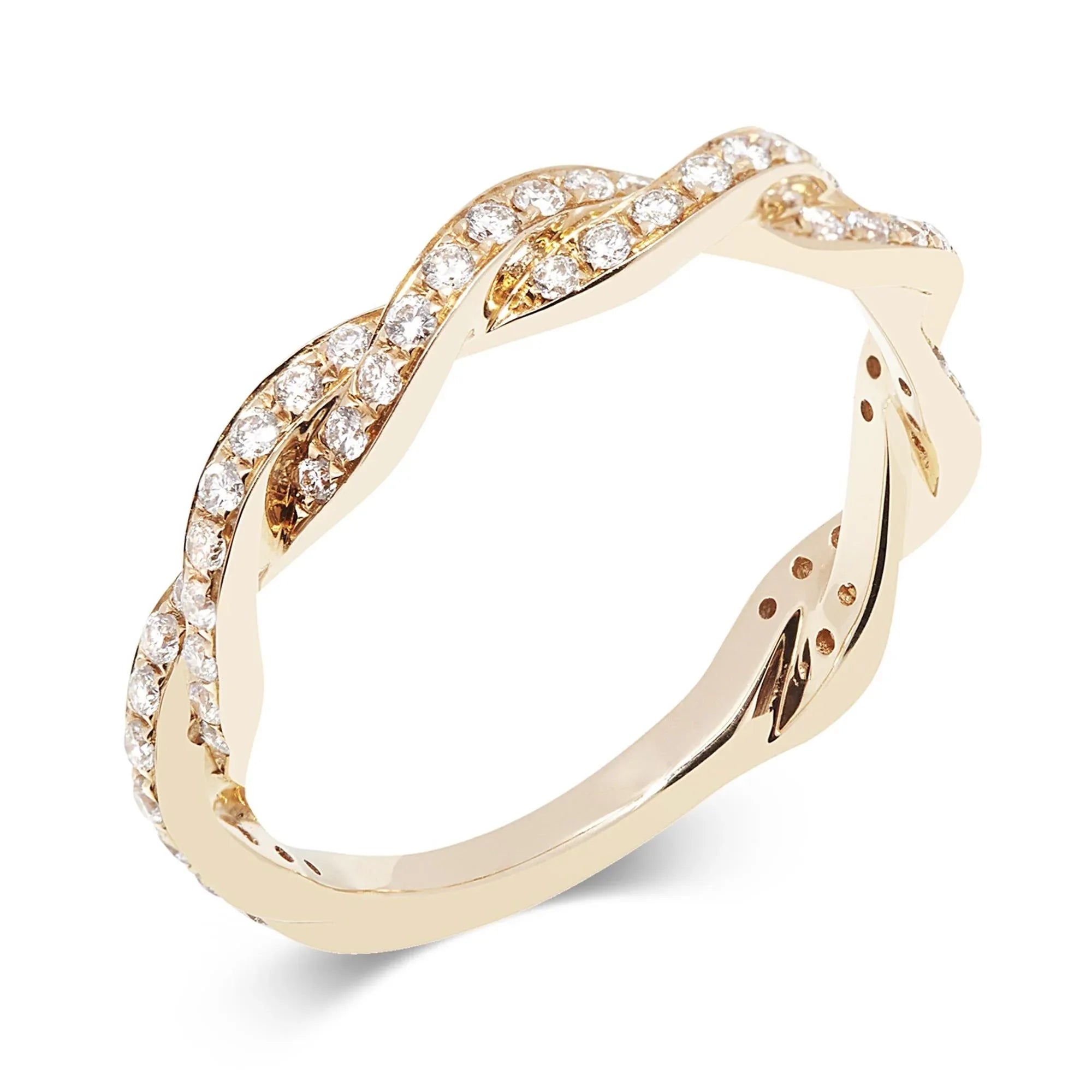 Pravins 18ct Rose Gold Plaited Diamond Dress Ring - Gomix Brands Outlet